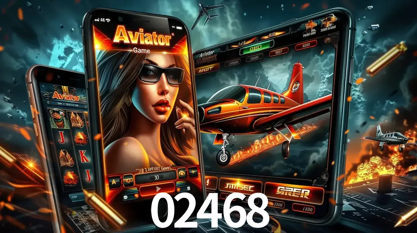 O popular jogo de apostas Aviator exibido em vários celulares e tablets, mostrando a interface emocionante e a ação de voo disponíveis para jogar agora no 02468.